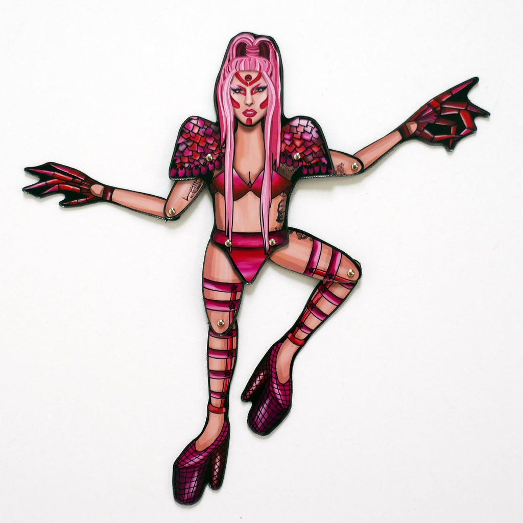 Interactive Magnet Set/Doll Pop Art Icon | Iconic pop singer-inspired refrigerator magnet | Music-themed home decor | Chromatica