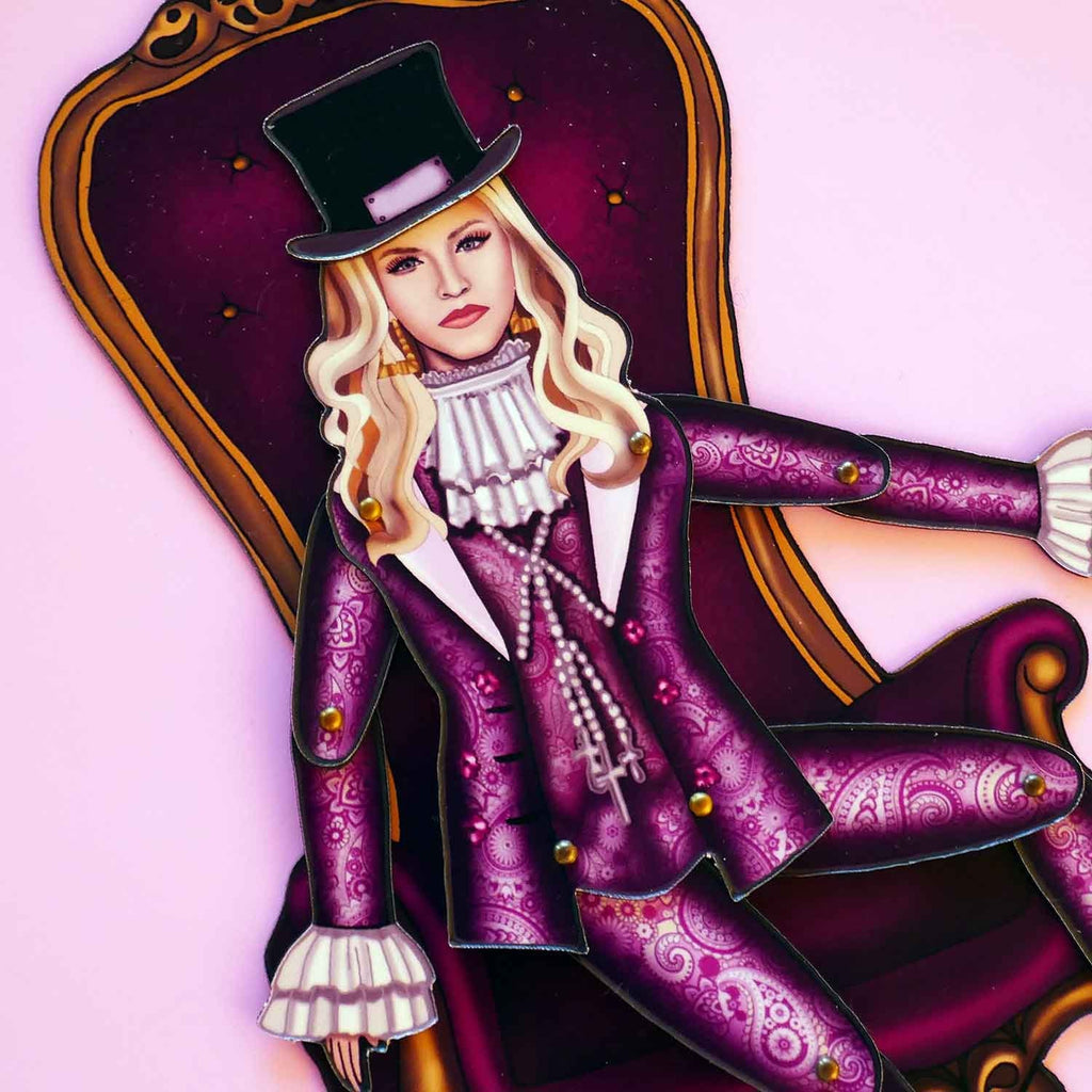 Interactive Magnet Set/Doll Queen of Pop | Iconic pop singer-inspired refrigerator magnet | Music-themed home decor | Music lover room decor