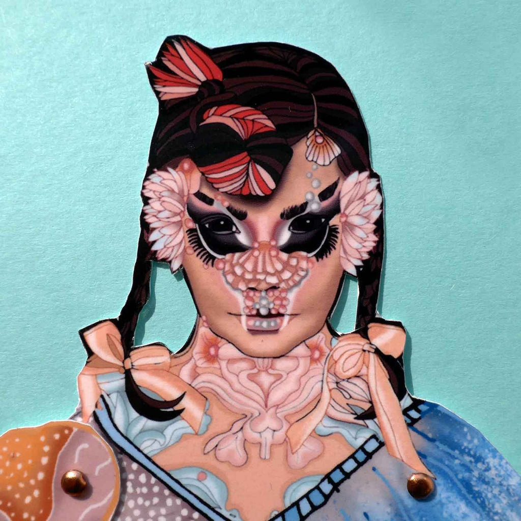 Articulated Magnet Doll | Icelandic Singer Paper Idol, Music Decor