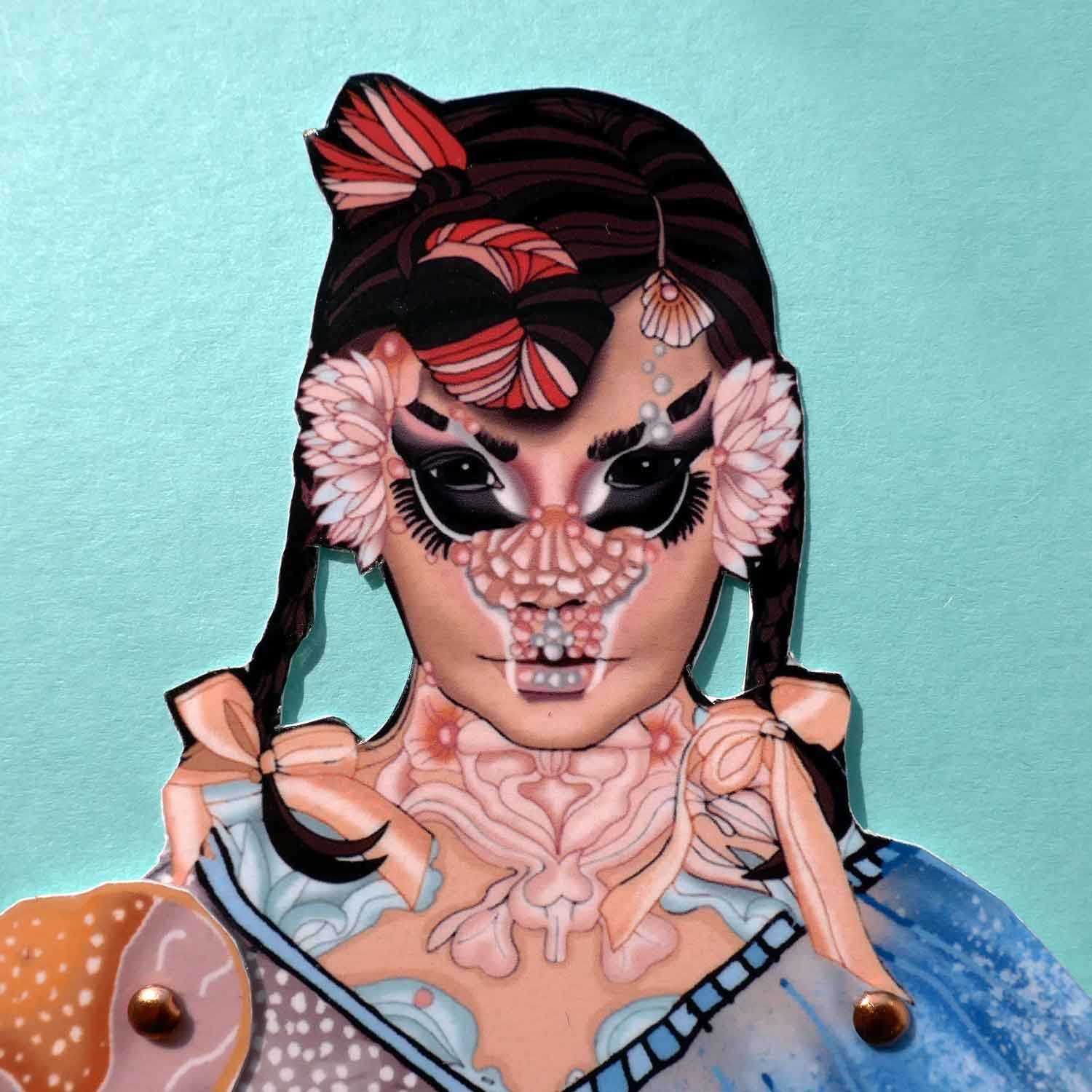 Articulated Magnet Doll | Icelandic Singer Paper Idol, Music Decor