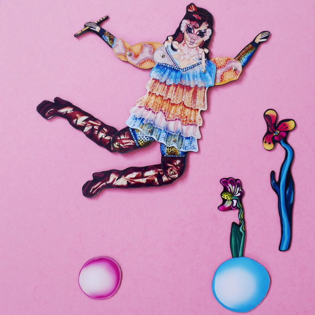 Articulated Magnet Doll | Icelandic Singer Paper Idol, Music Decor
