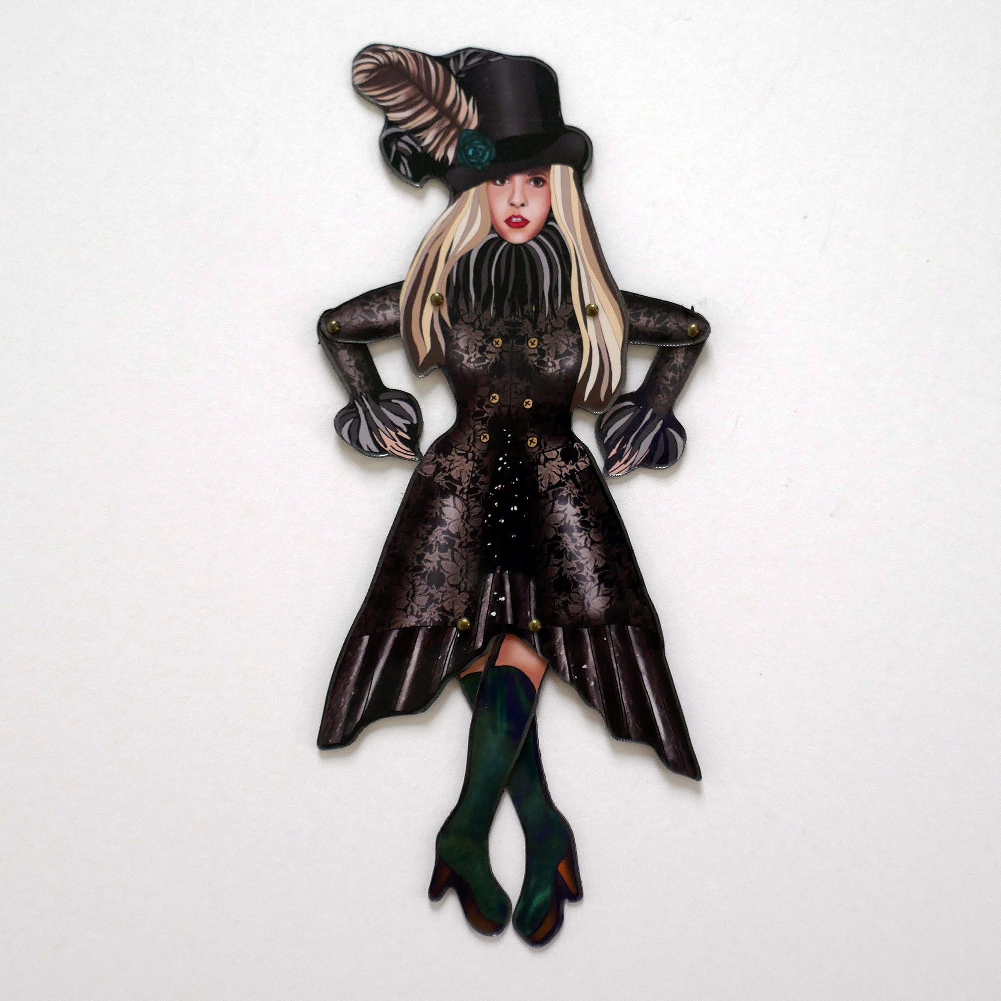 Articulated Magnet Doll | 70s Rock Goddess Home Decor