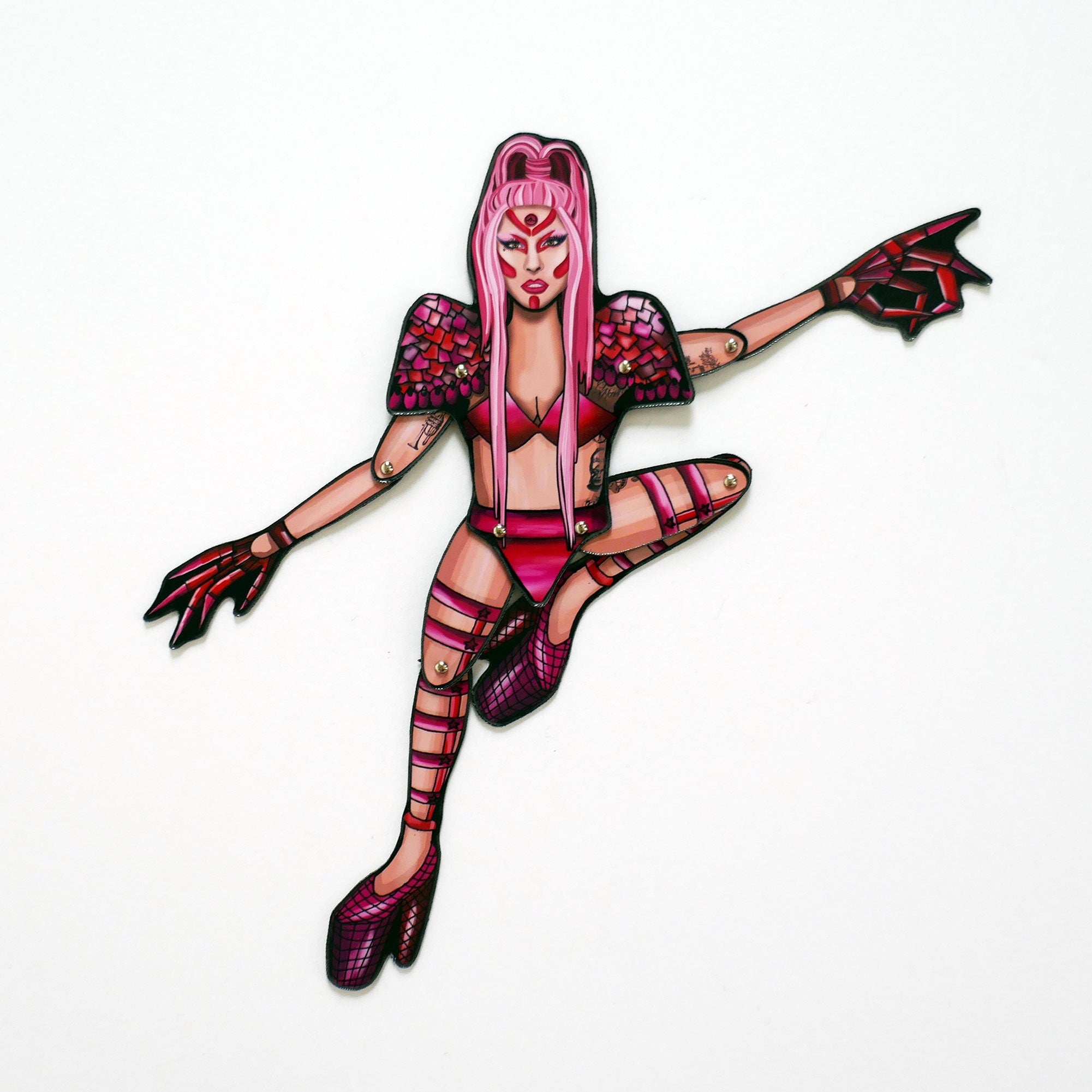 Articulated Magnet Doll Pop Art Icon | Iconic pop singer-inspired refrigerator magnet | Music-themed home decor | Chromatica