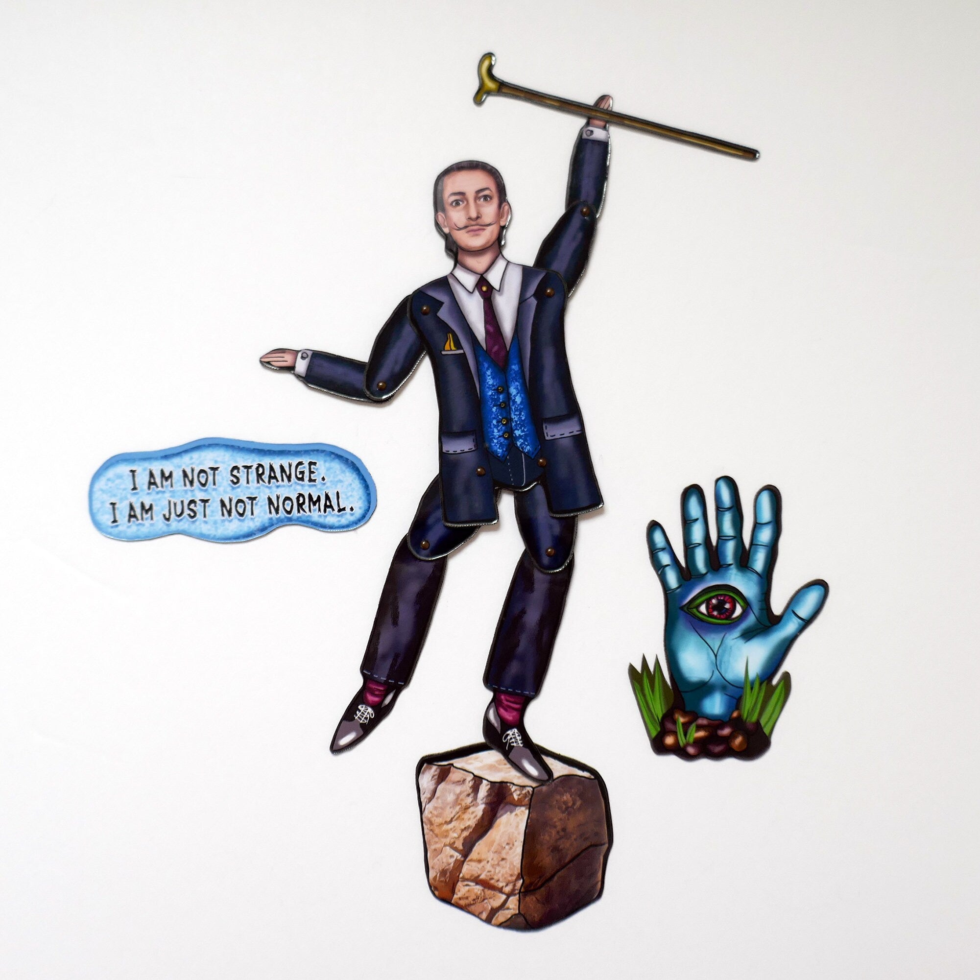 Surrealist Artist Movable Doll + Magnet Set: Interactive Art Doll, Lobster Phone.
