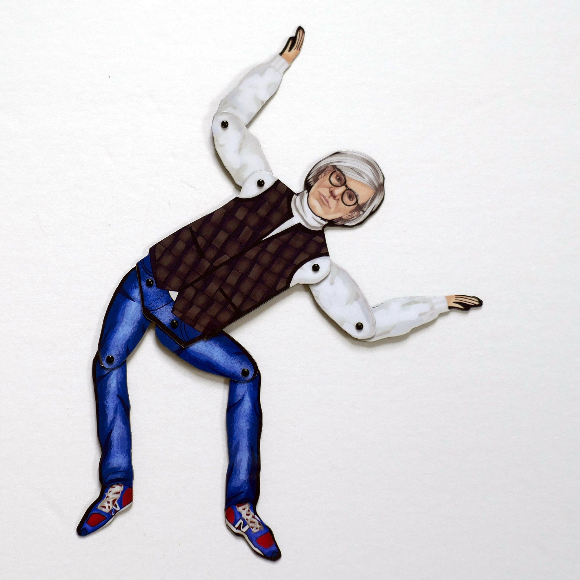 Andy Warhol Magnet Doll | Articulated Paper Idol, Pop Art Decor
