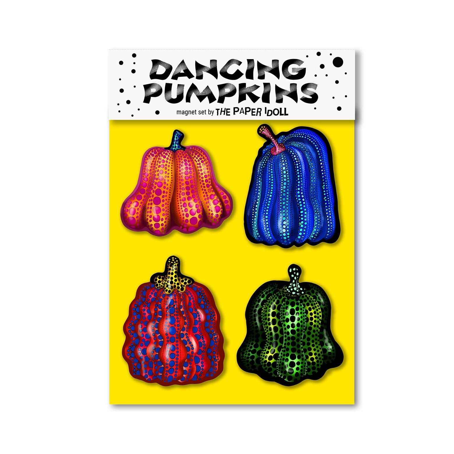 Dancing Pumpkins magnet set Kusama Inspired