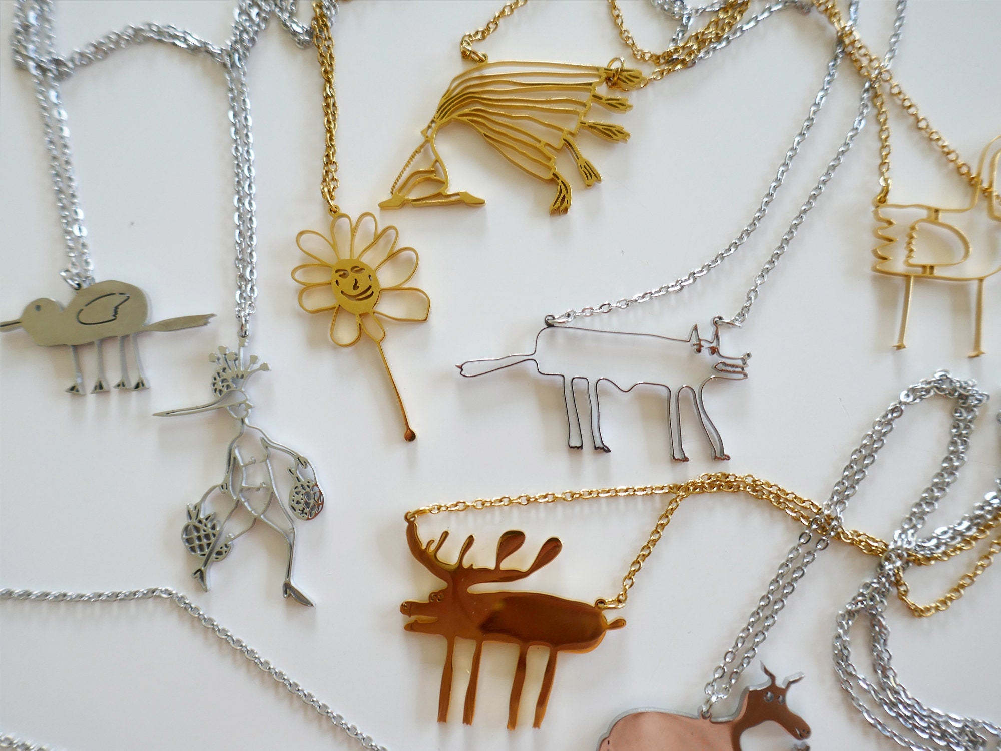 Funny Ostrich Pendant: Hypoallergenic Stainless Steel Bird Necklace.