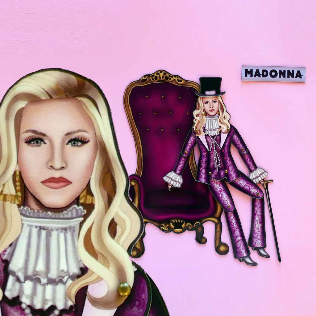 Interactive Magnet Set/Doll Queen of Pop | Iconic pop singer-inspired refrigerator magnet | Music-themed home decor | Music lover room decor