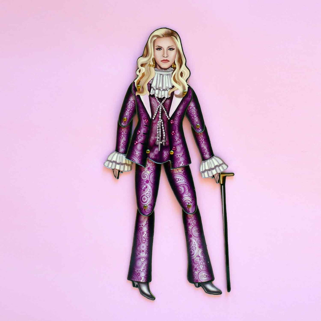 Interactive Magnet Set/Doll Queen of Pop | Iconic pop singer-inspired refrigerator magnet | Music-themed home decor | Music lover room decor