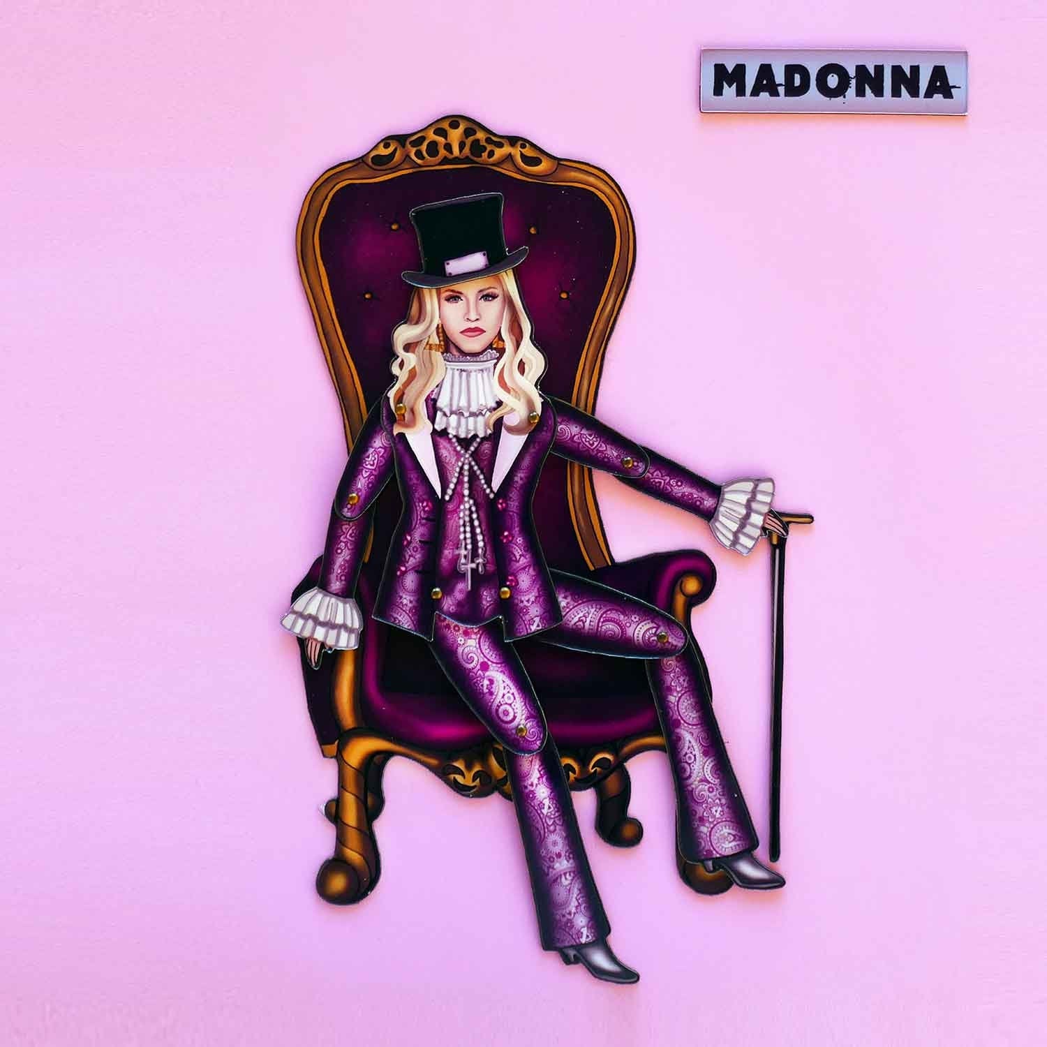 Interactive Magnet Set/Doll Queen of Pop | Iconic pop singer-inspired refrigerator magnet | Music-themed home decor | Music lover room decor