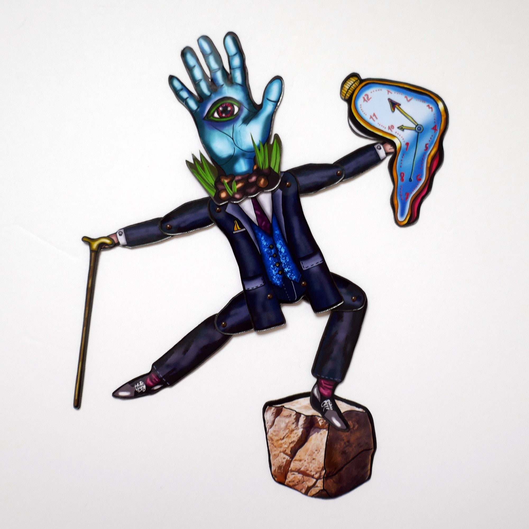 Surrealist Artist Movable Doll + Magnet Set: Interactive Art Doll, Lobster Phone.