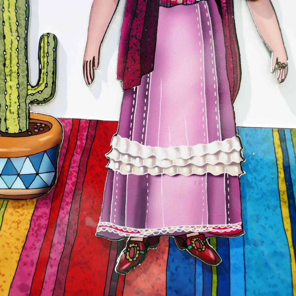 Mexican Painter Magnet Set | Interactive Paper Doll, Art Lover Gift