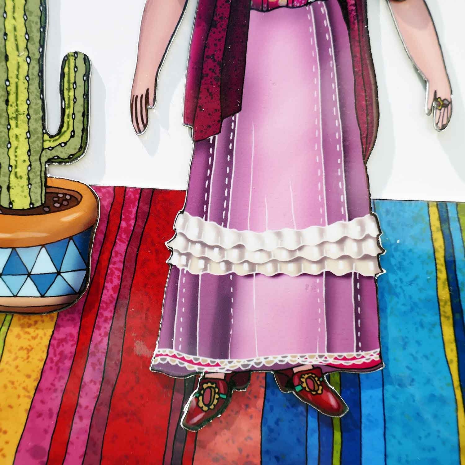 Mexican Painter Magnet Set | Interactive Paper Doll, Art Lover Gift