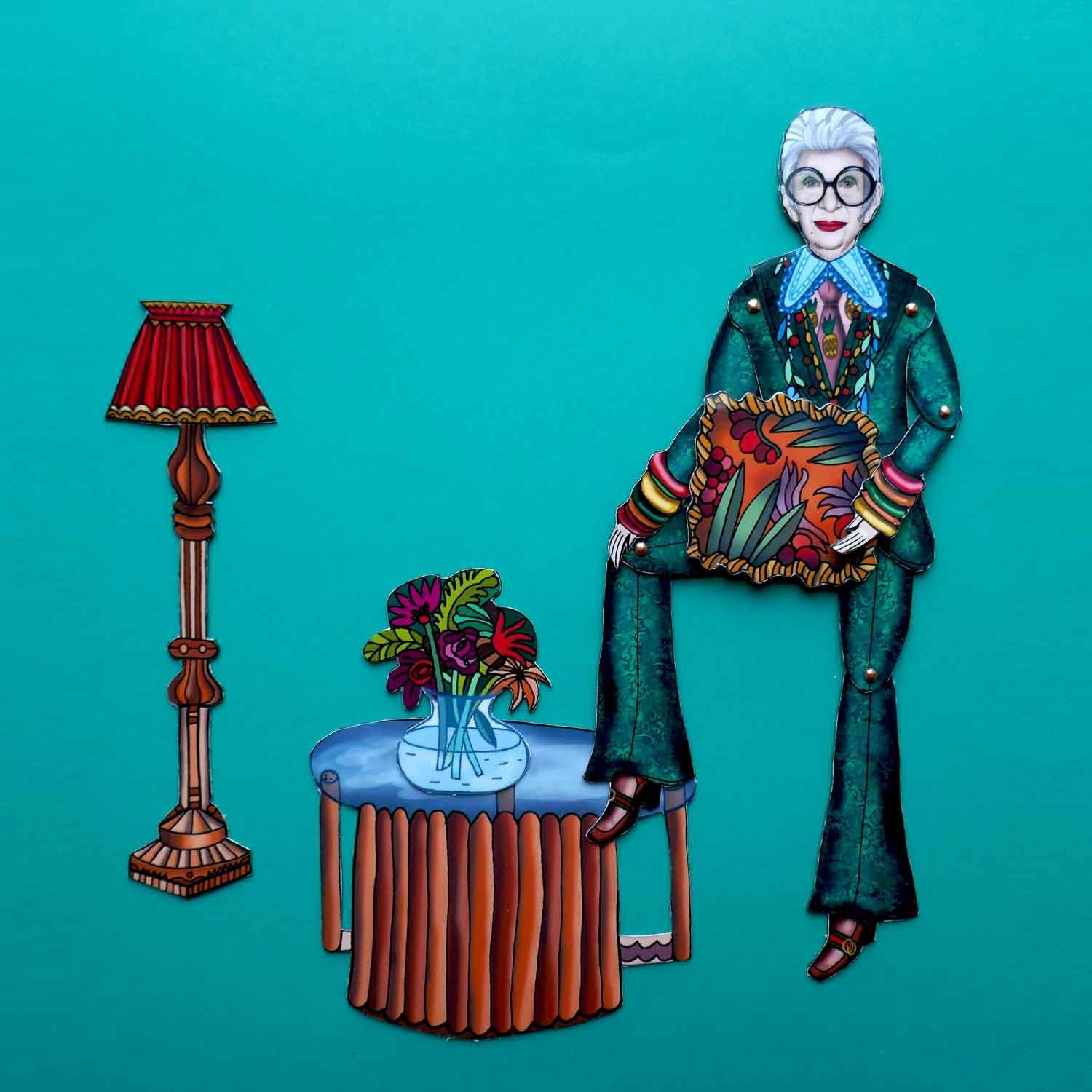 Fashion Icon Interactive Doll + Magnet Set: Art-Themed Refrigerator Magnets