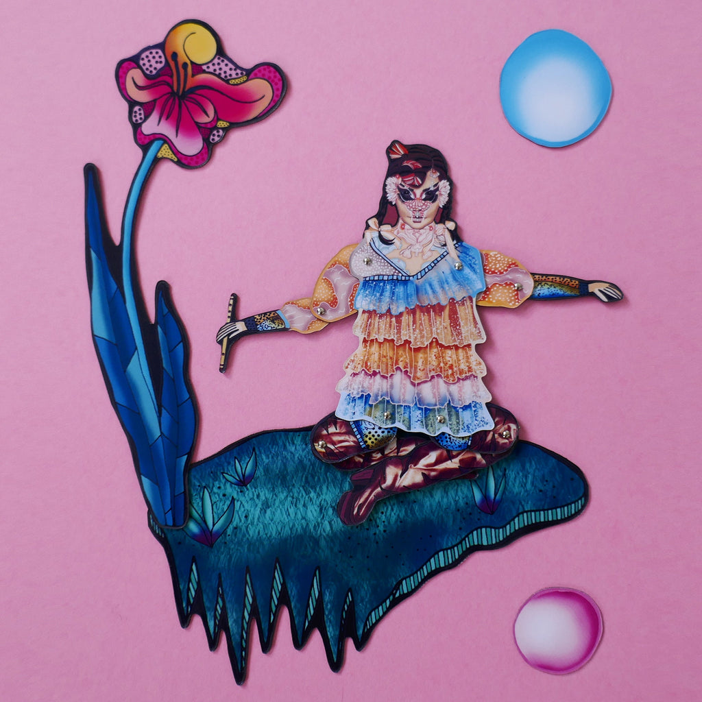 Articulated Magnet Doll | Icelandic Singer Paper Idol, Music Decor