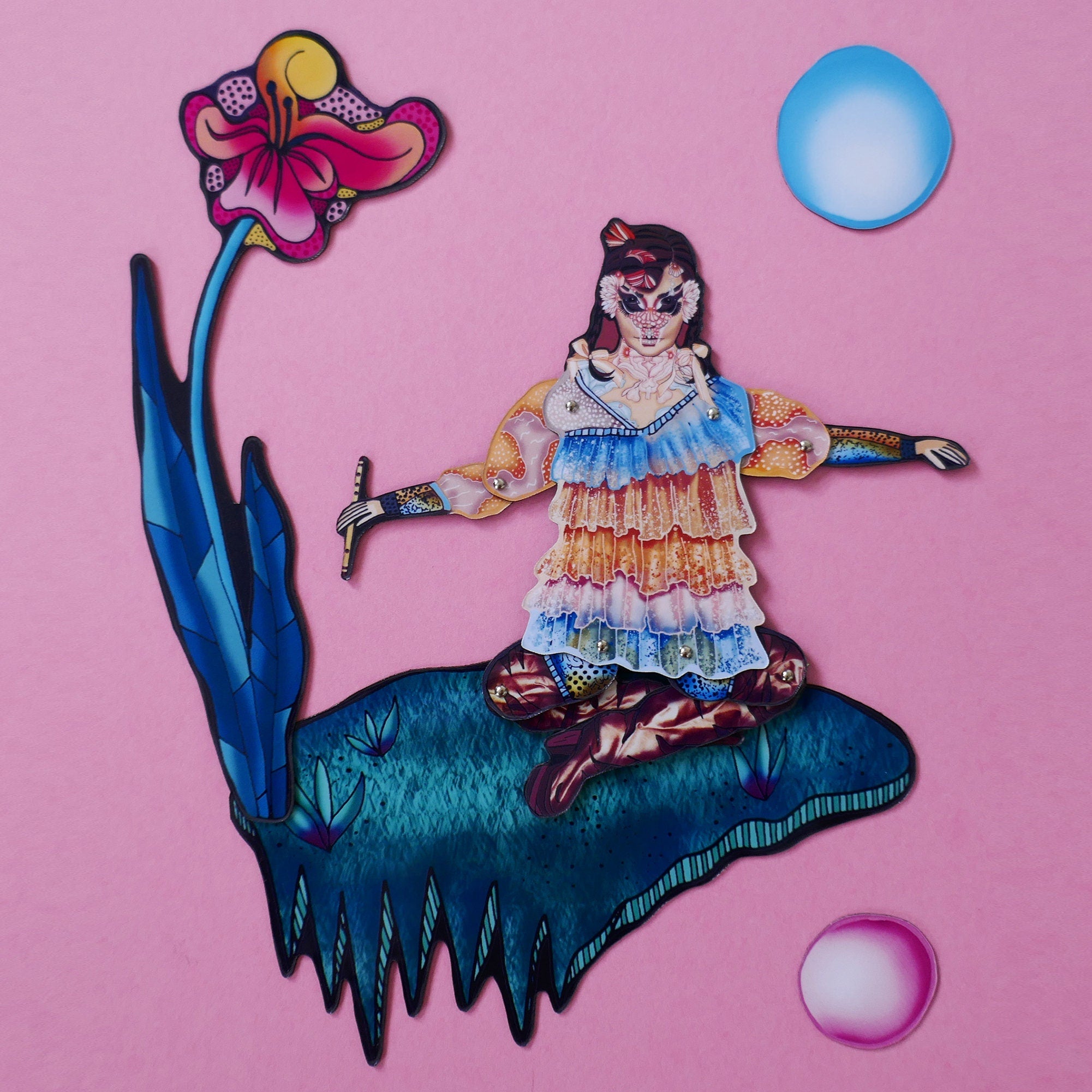 Articulated Magnet Doll | Icelandic Singer Paper Idol, Music Decor