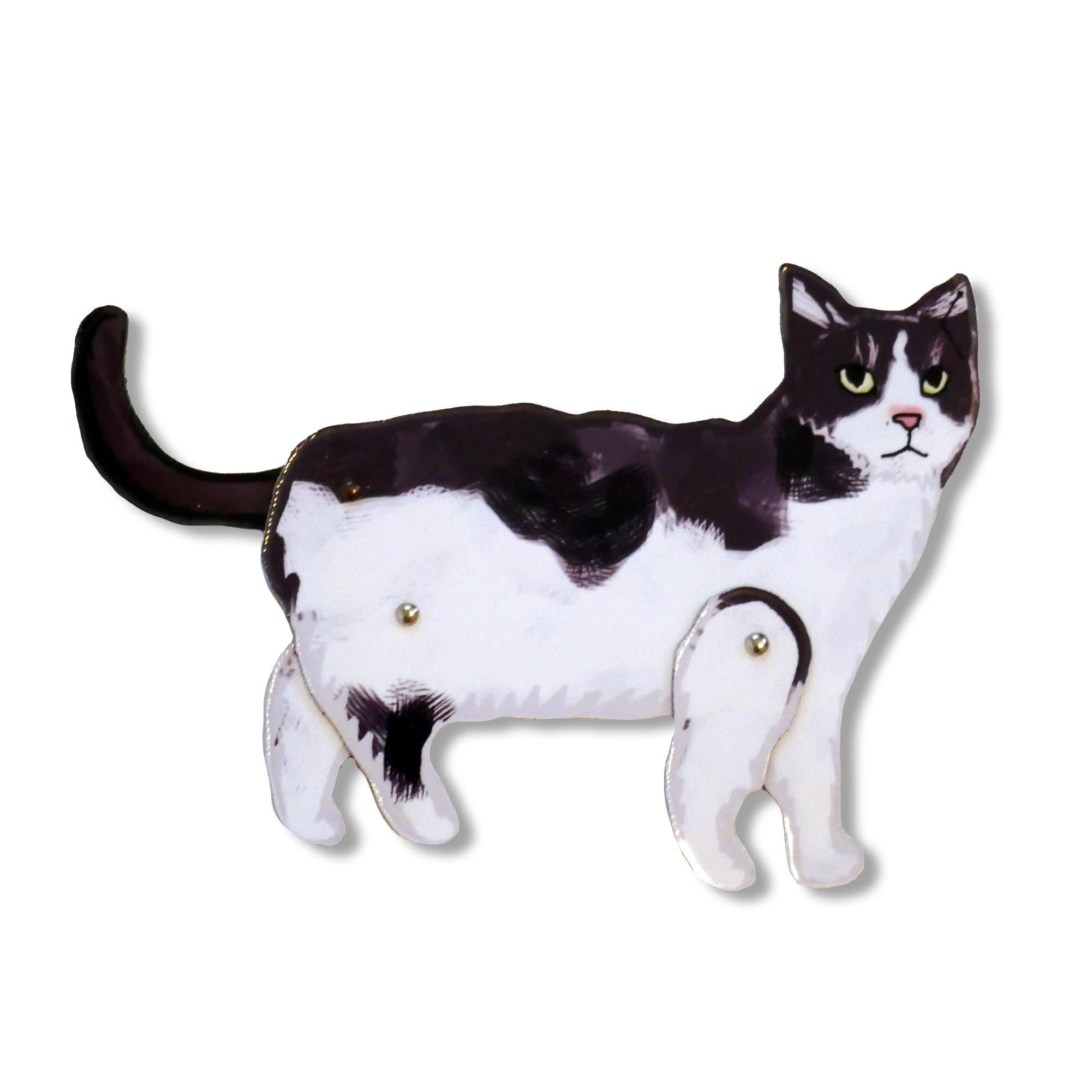 Set of 3 Articulated Cats Fridge Magnets Cat Kitchen decor.