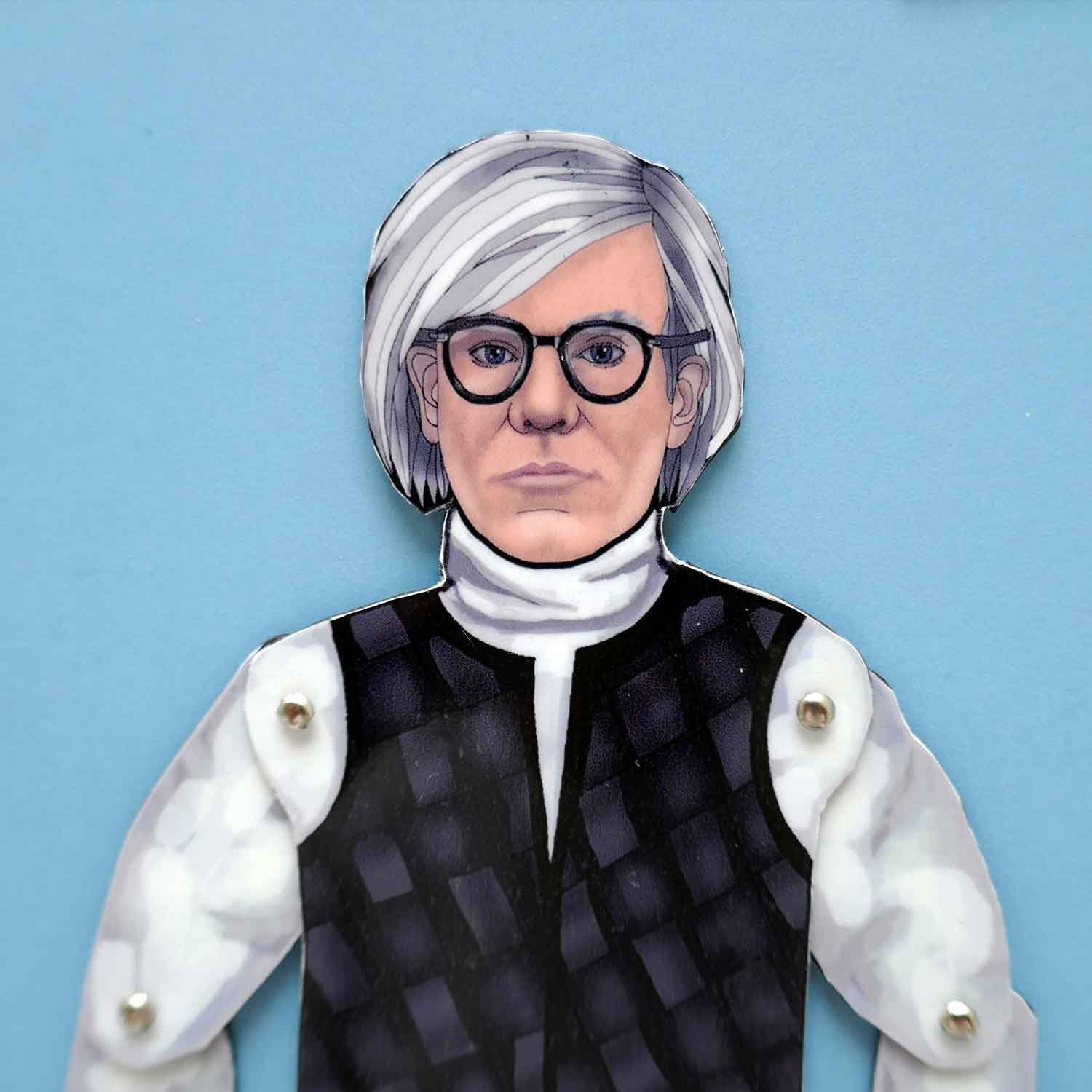 Andy Warhol Magnet Doll | Articulated Paper Idol, Pop Art Decor
