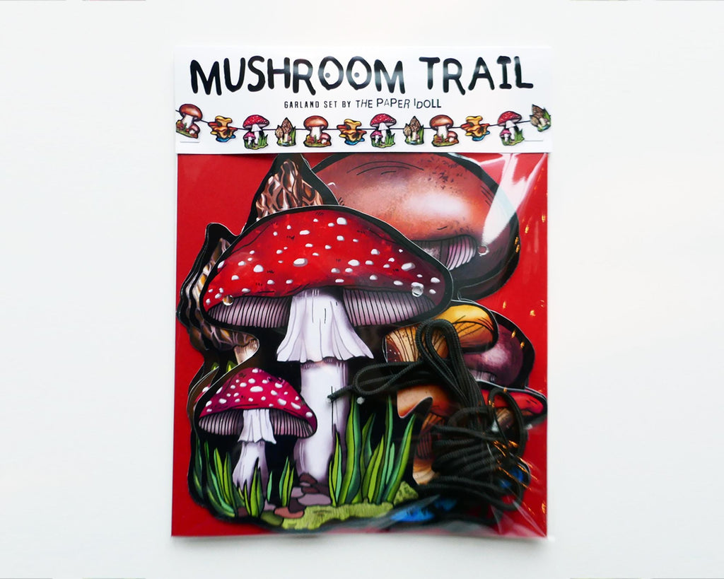 Mushroom Trail Garland: Enchanted Forest Party Decor