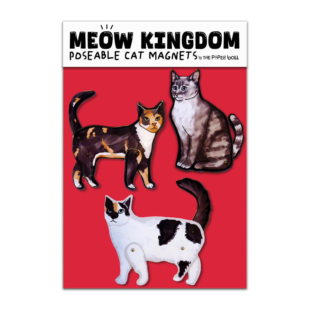 Set of 3 Articulated Cats Fridge Magnets Cat Kitchen decor.