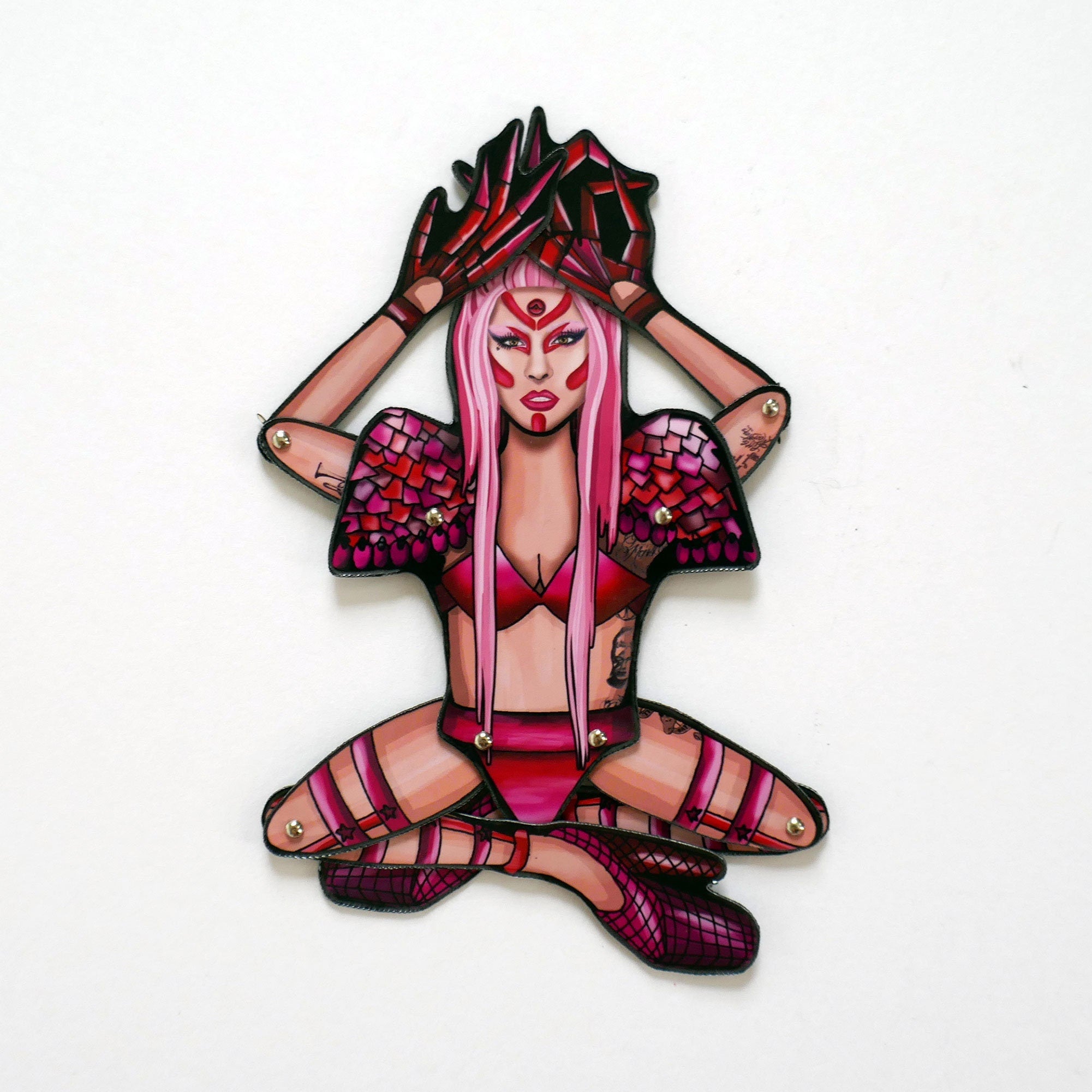 Articulated Magnet Doll Pop Art Icon | Iconic pop singer-inspired refrigerator magnet | Music-themed home decor | Chromatica
