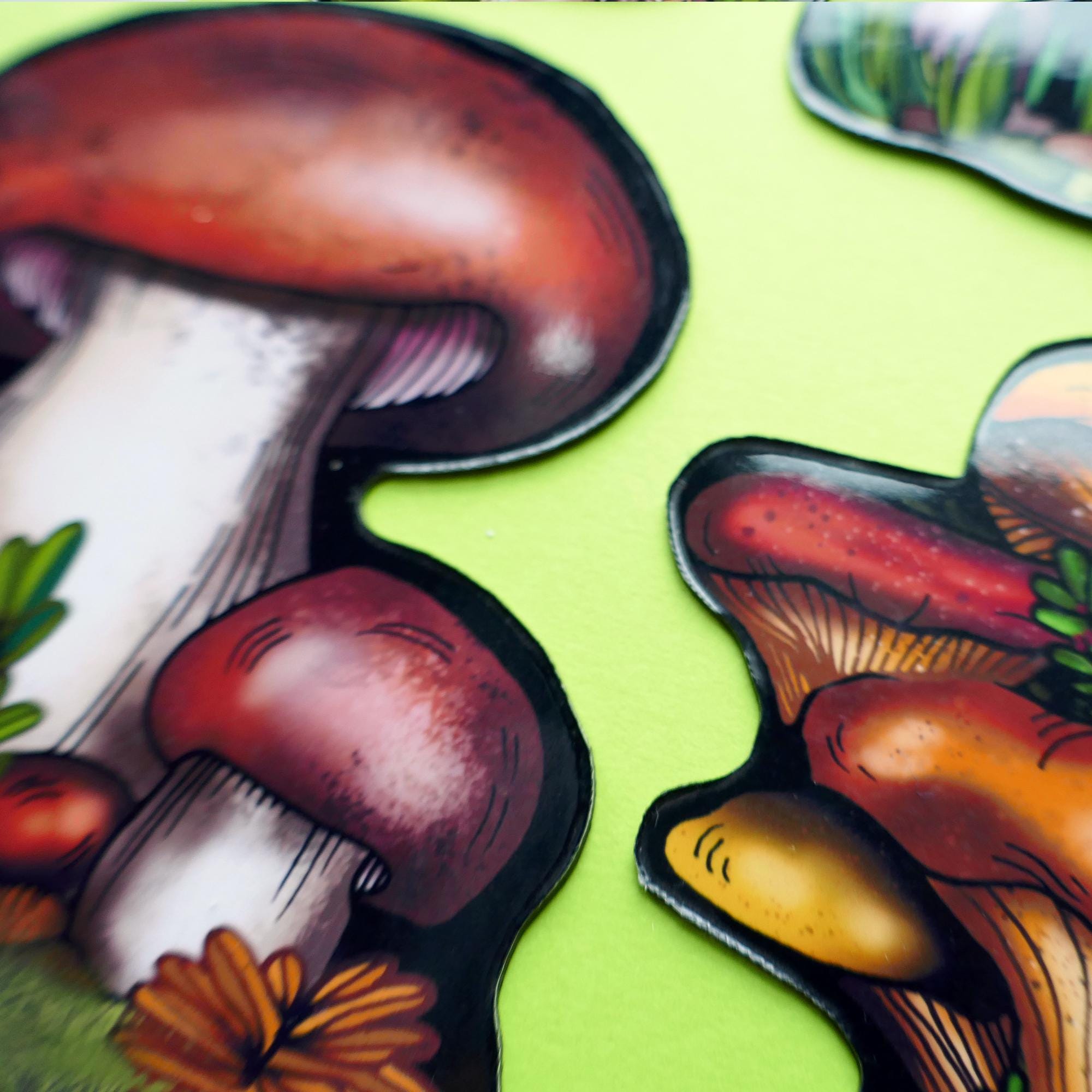 Mushroom Magnet Set: Witchcraft Fairy Forest Decor.