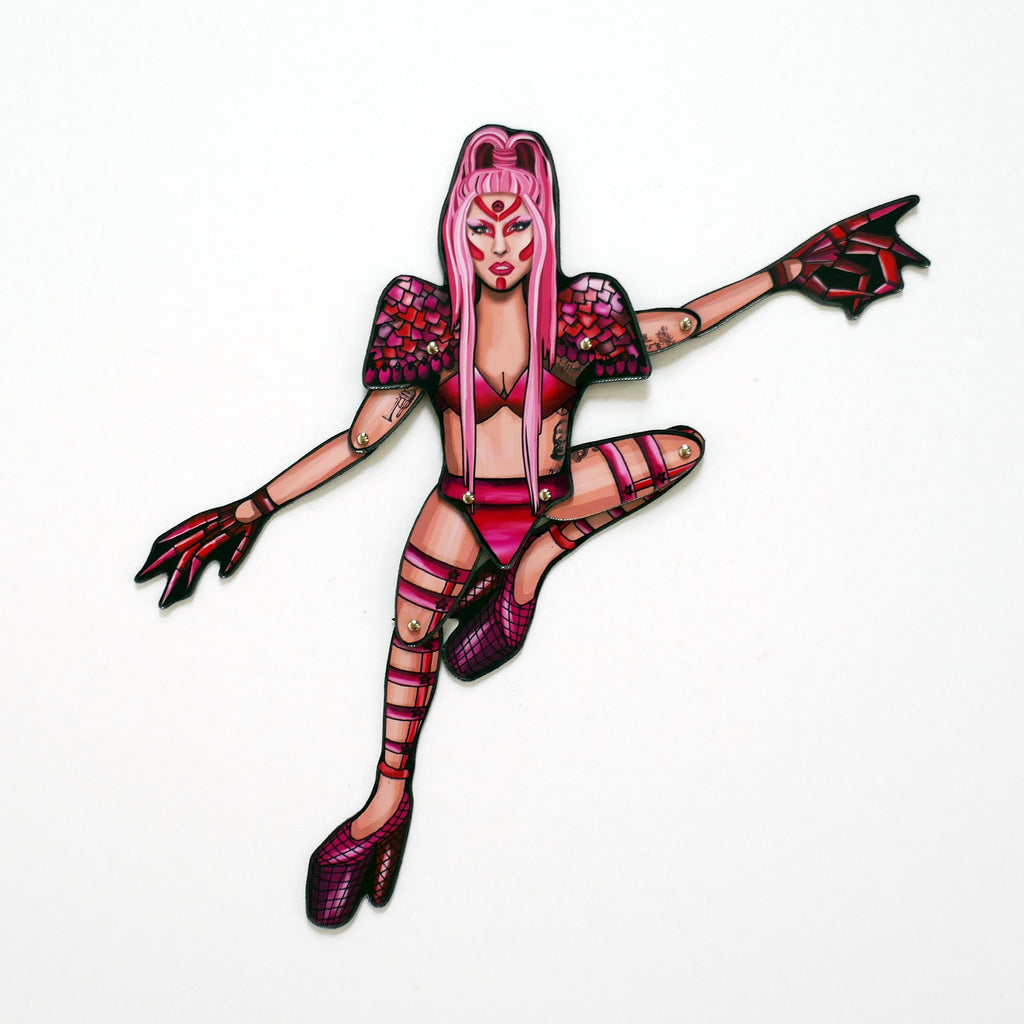 Interactive Magnet Set/Doll Pop Art Icon | Iconic pop singer-inspired refrigerator magnet | Music-themed home decor | Chromatica