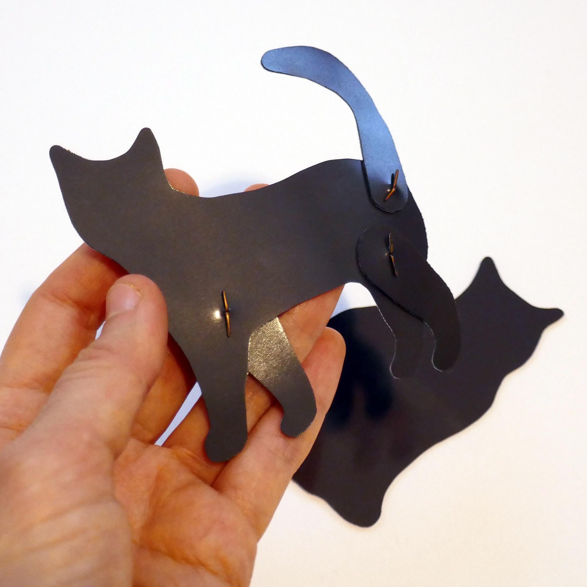 Set of 3 Articulated Cats Fridge Magnets Cat Kitchen decor.