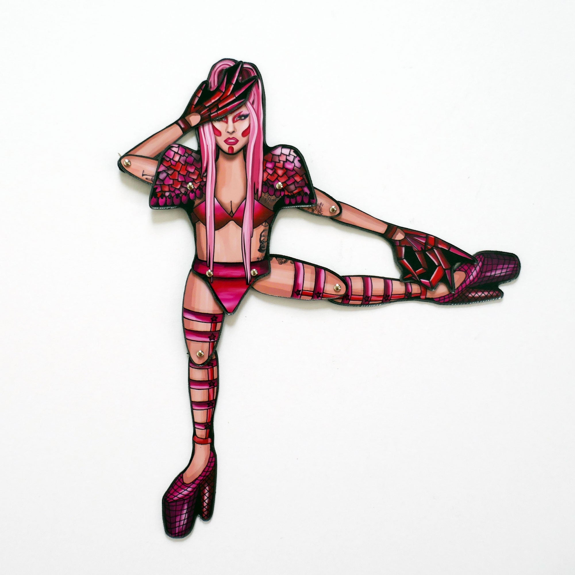 Articulated Magnet Doll Pop Art Icon | Iconic pop singer-inspired refrigerator magnet | Music-themed home decor | Chromatica
