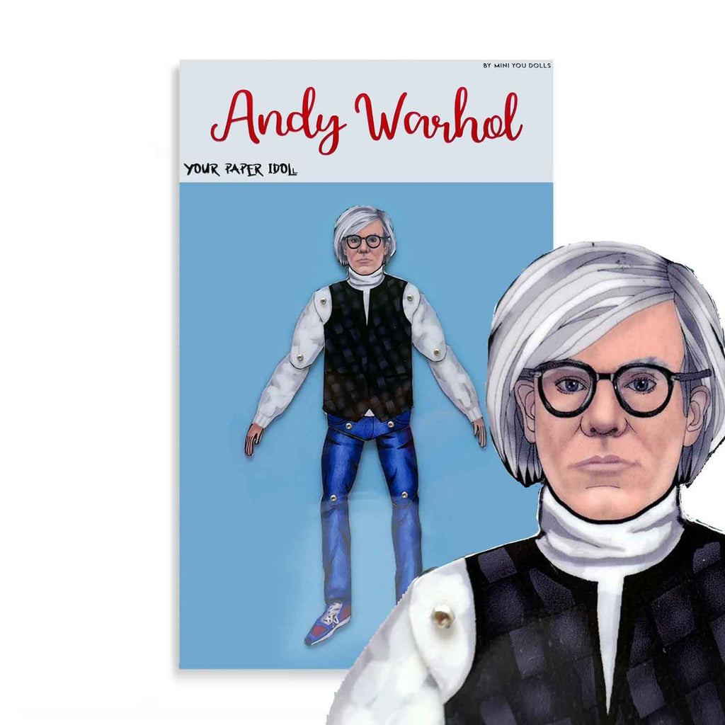 Andy Warhol Magnet Doll | Articulated Paper Idol, Pop Art Decor