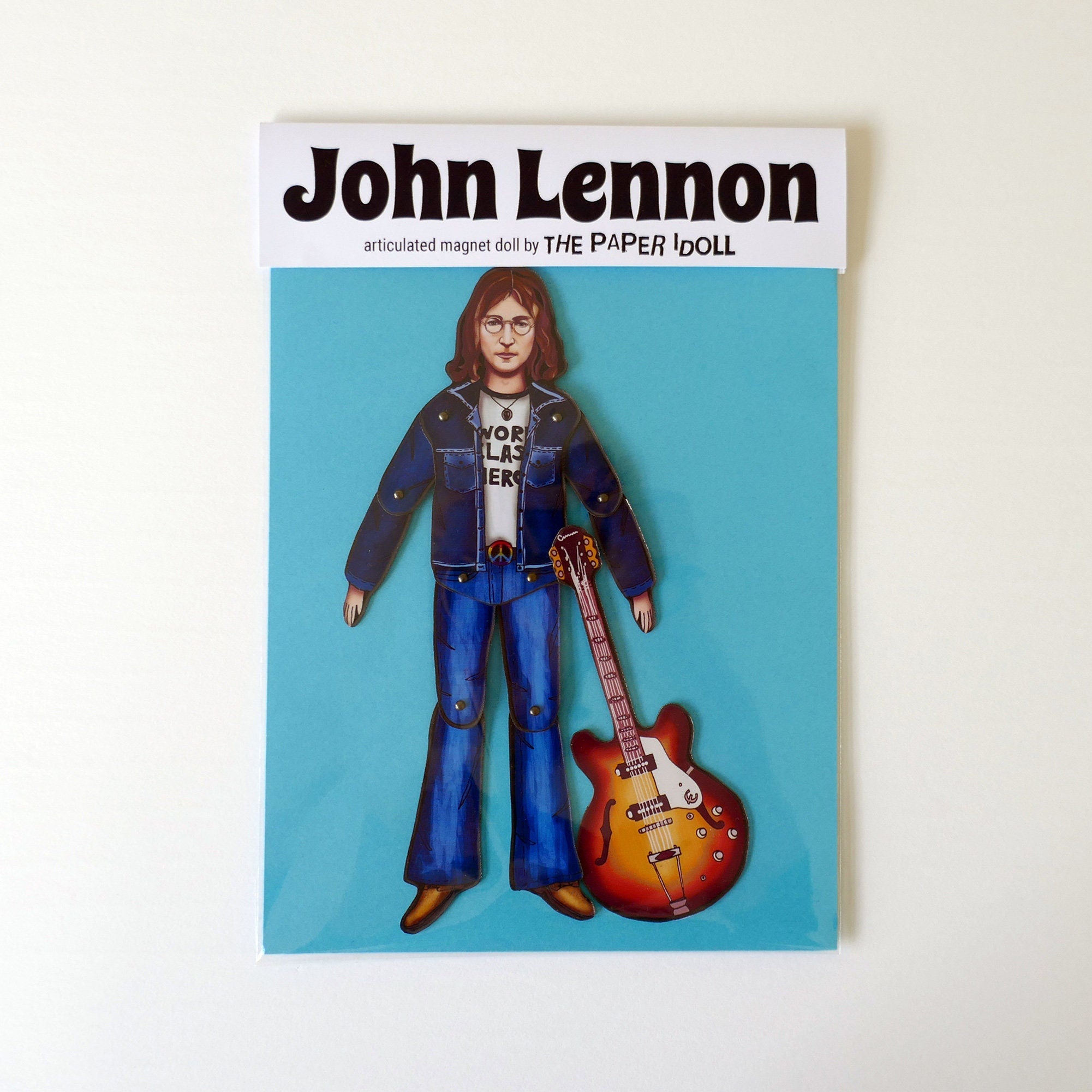 Articulated Musician Magnet Doll: John Lennon-Inspired Fridge Decor