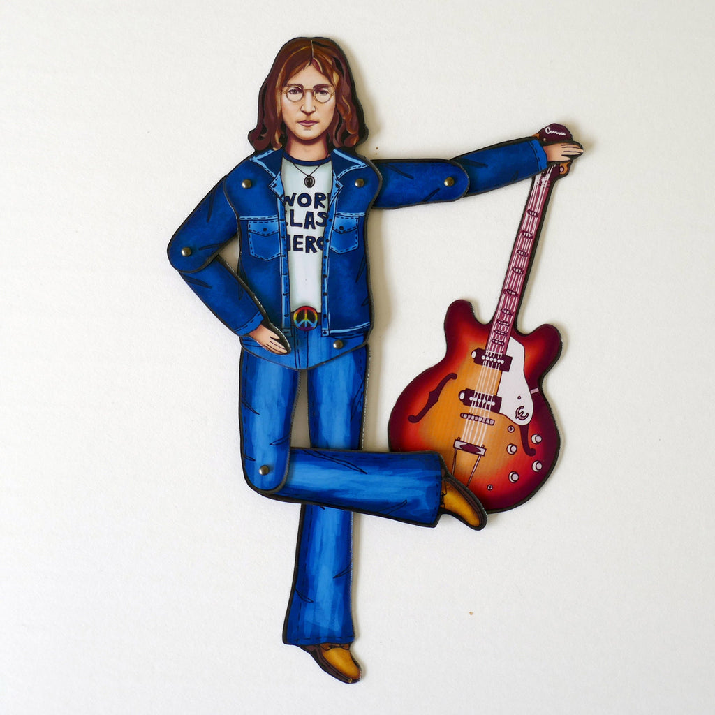 Articulated Musician Magnet Doll: John Lennon-Inspired Fridge Decor