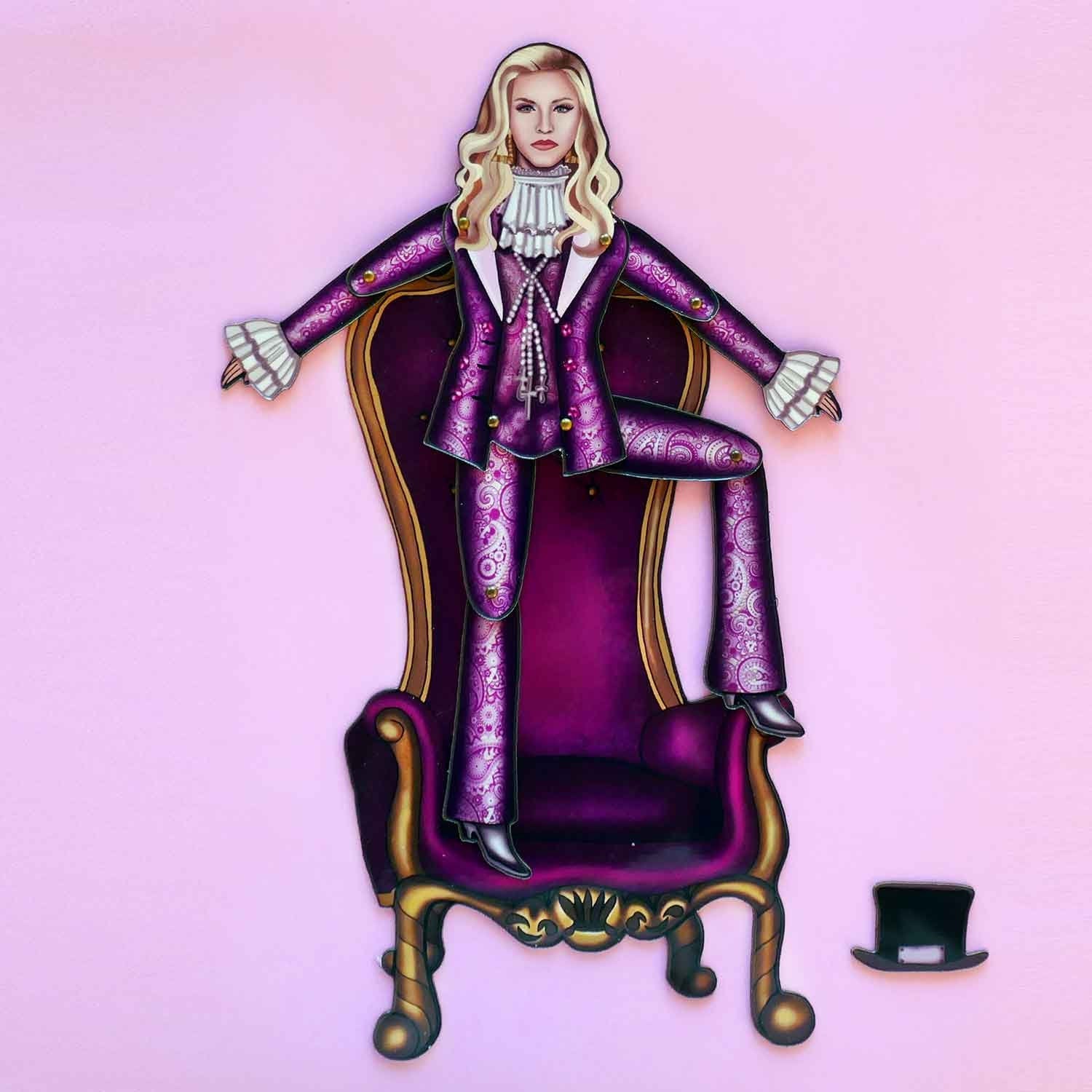 Interactive Magnet Set/Doll Queen of Pop | Iconic pop singer-inspired refrigerator magnet | Music-themed home decor | Music lover room decor