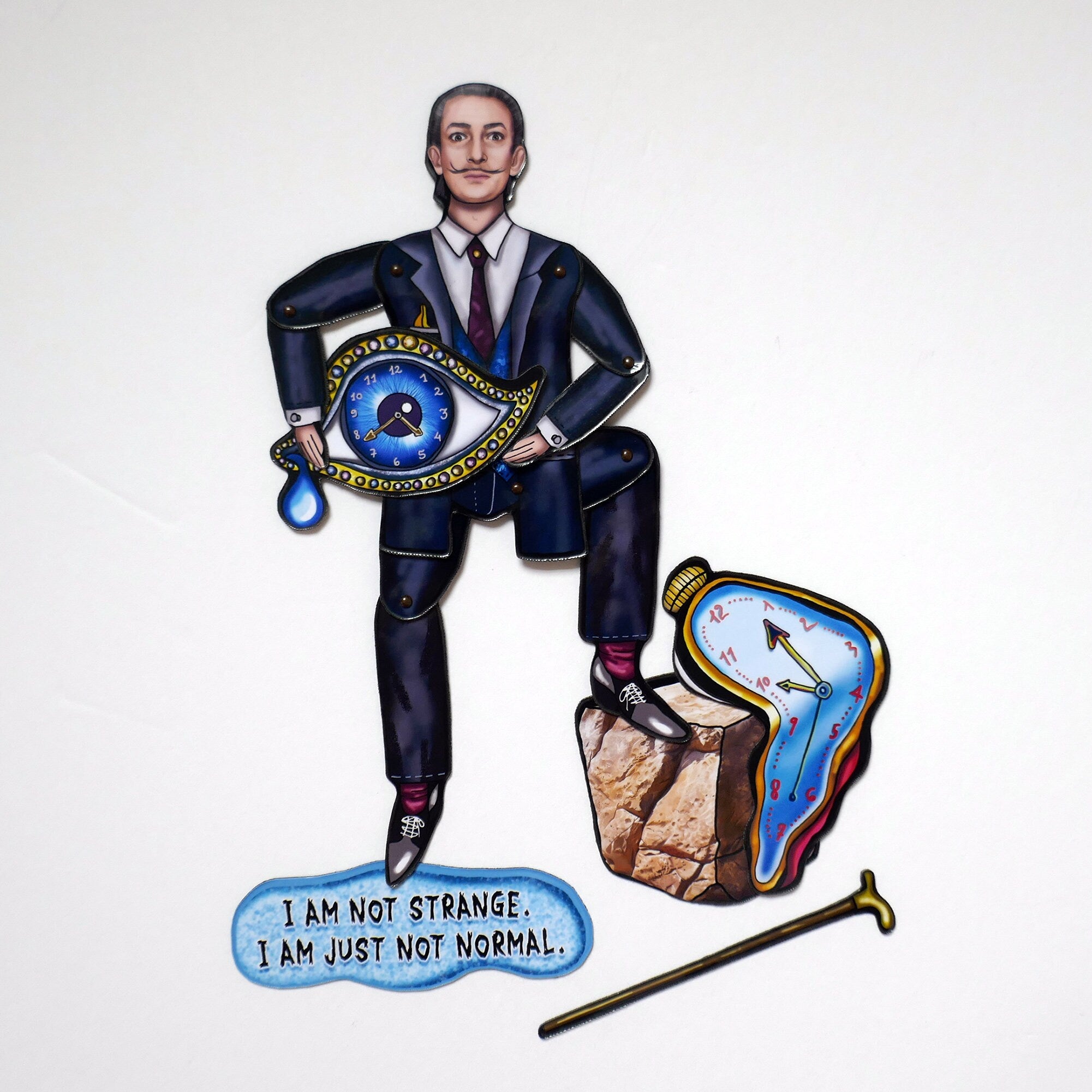 Surrealist Artist Movable Doll + Magnet Set: Interactive Art Doll, Lobster Phone.