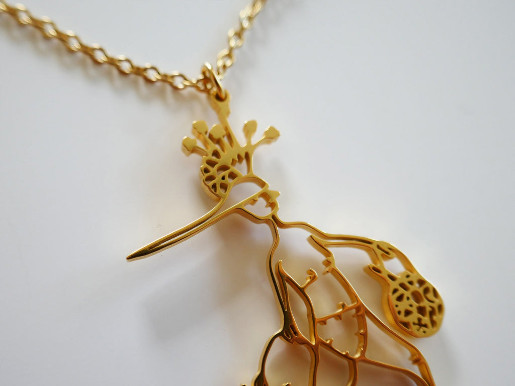 Abstract Woman Stainless Steel Pendant Necklace - Hypoallergenic Jewelry
