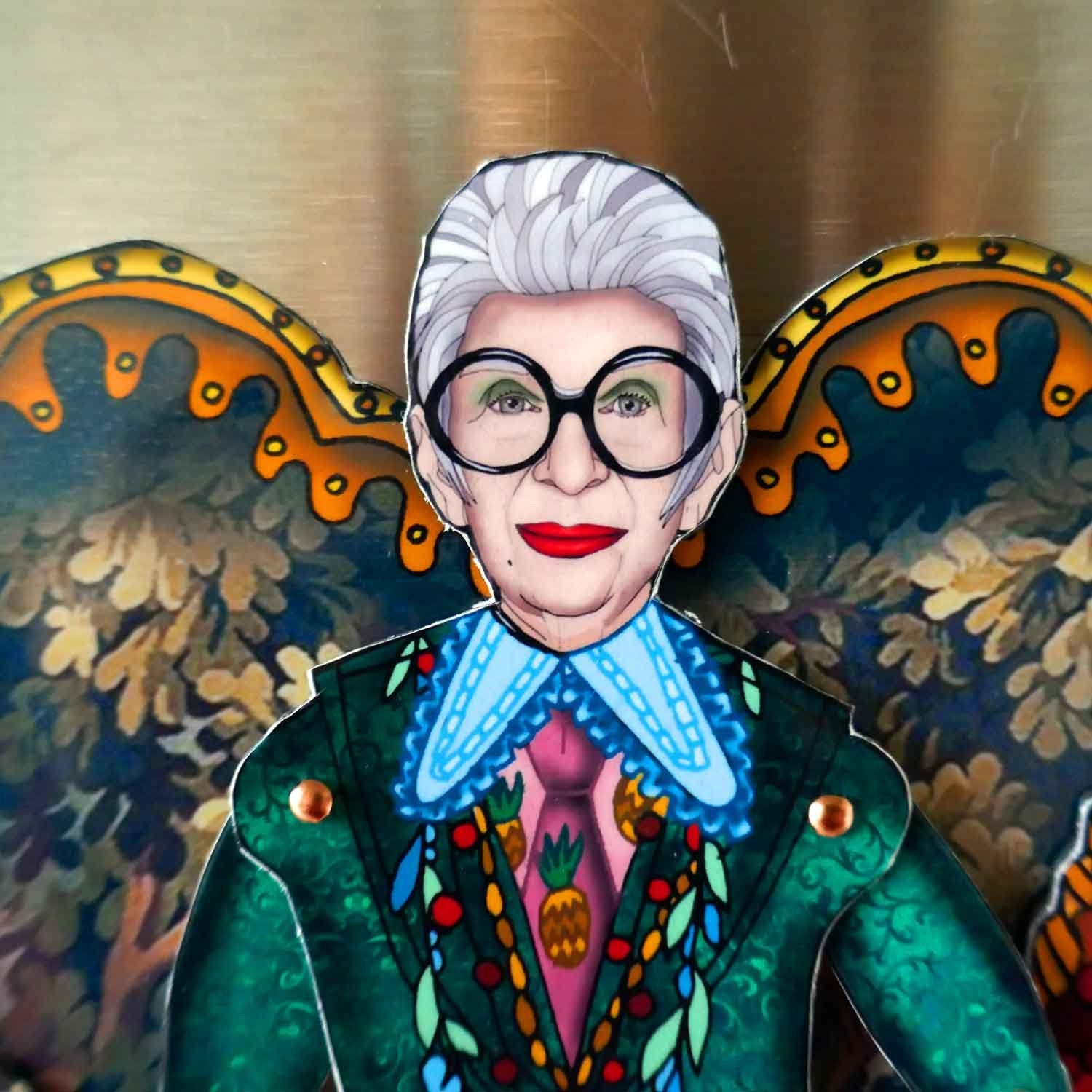 Fashion Icon Interactive Doll + Magnet Set: Art-Themed Refrigerator Magnets