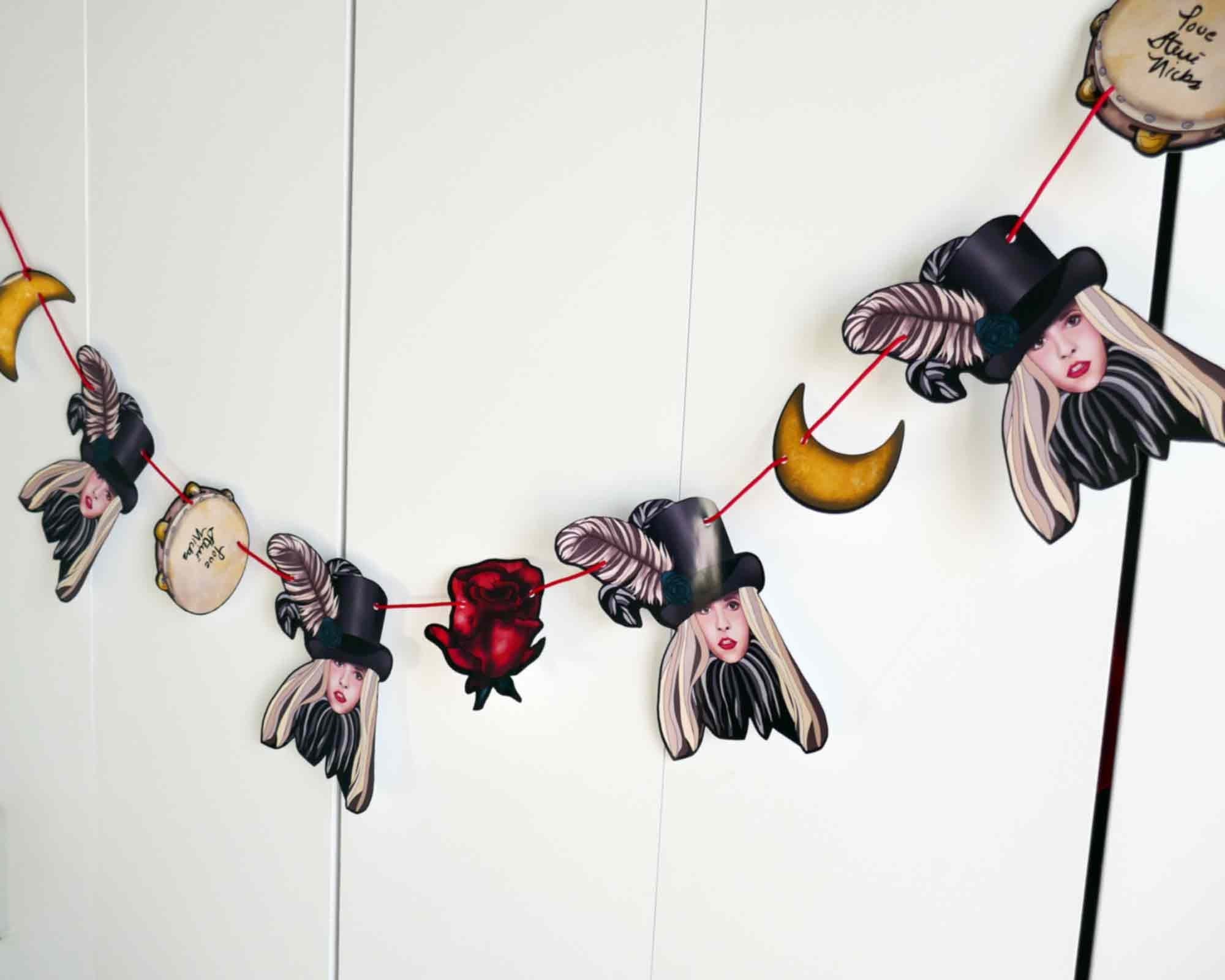 Rock Goddess Garland: Bohemian Singer Bunting, Music Party Decor