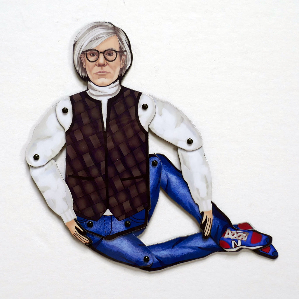 Andy Warhol Magnet Doll | Articulated Paper Idol, Pop Art Decor