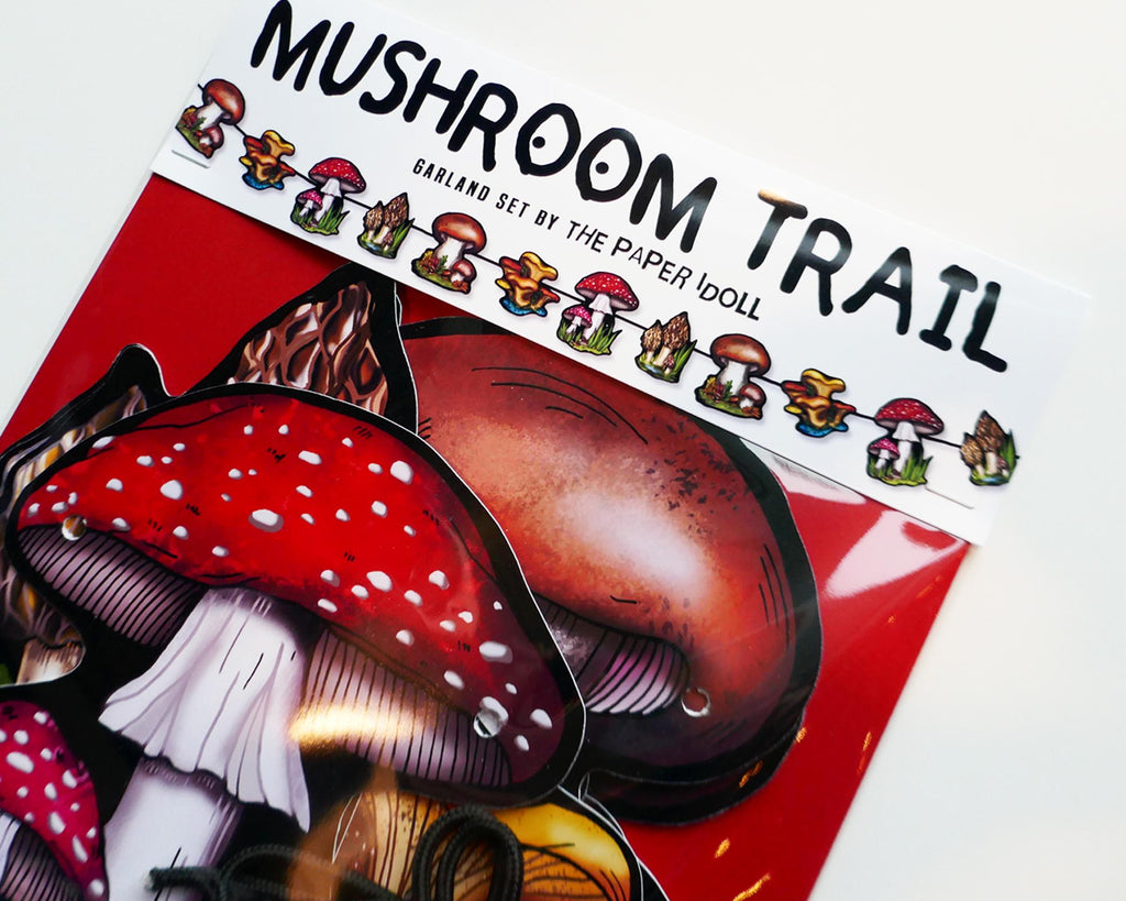 Mushroom Trail Garland: Enchanted Forest Party Decor
