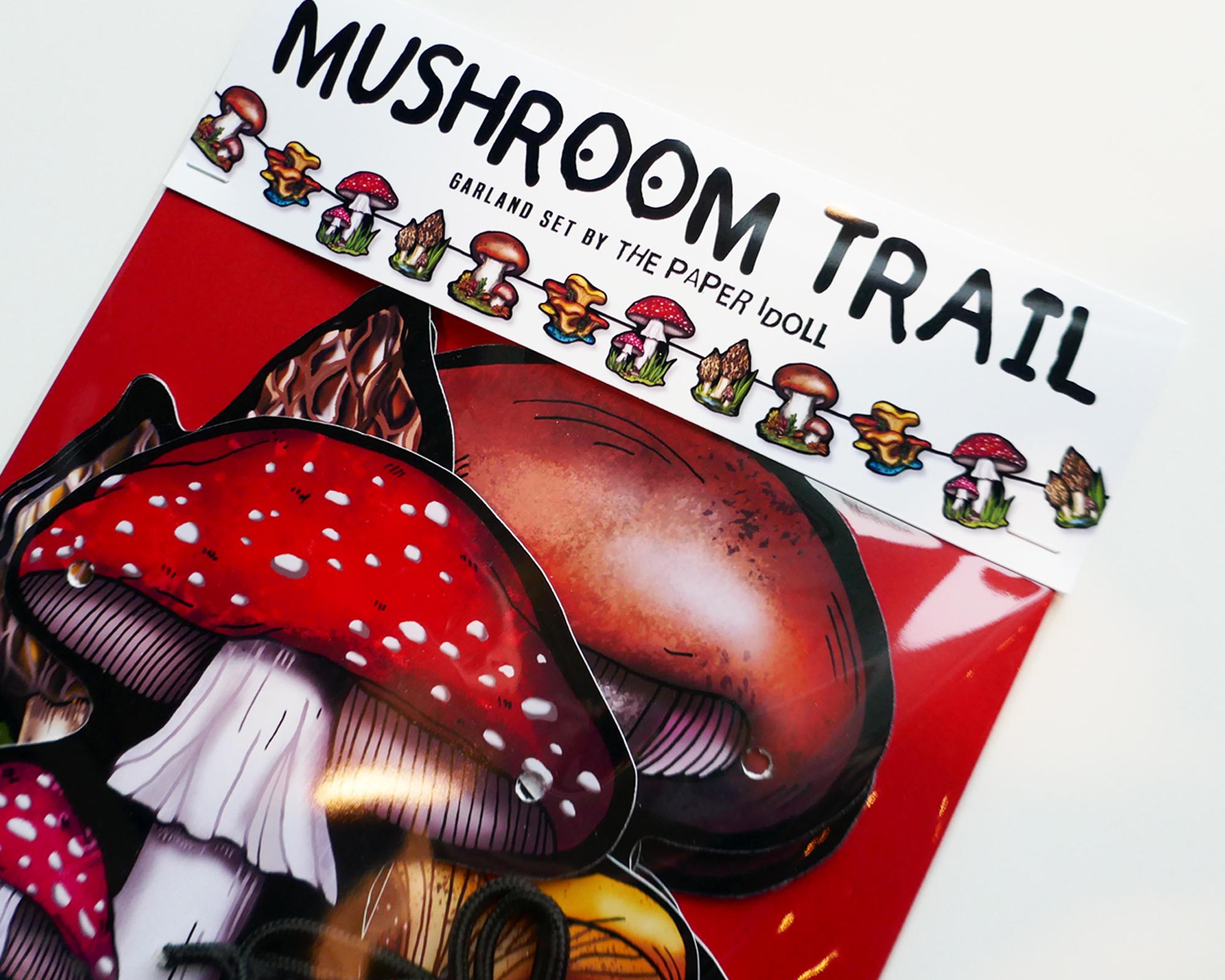 Mushroom Trail Garland: Enchanted Forest Party Decor