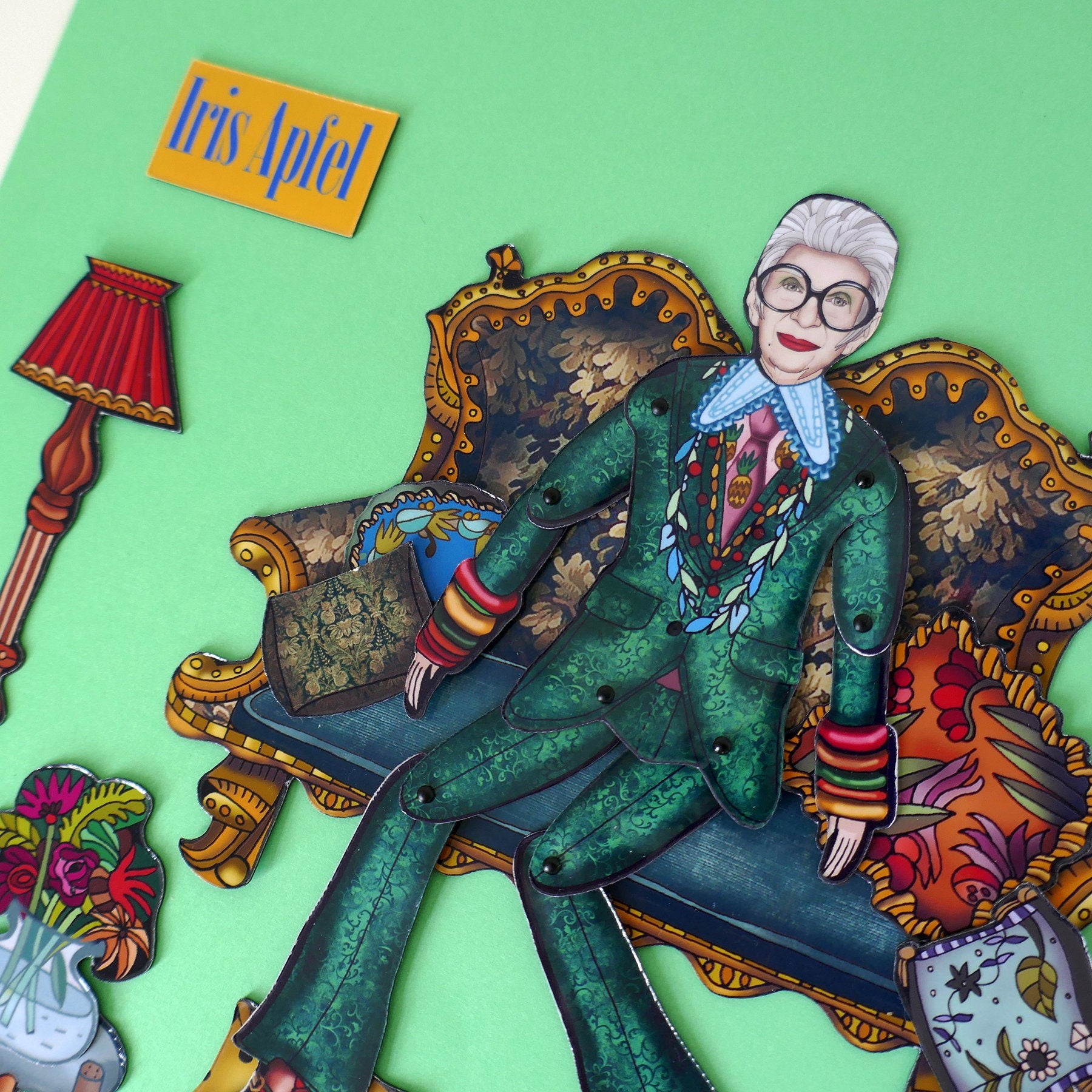 Fashion Icon Interactive Doll + Magnet Set: Art-Themed Refrigerator Magnets