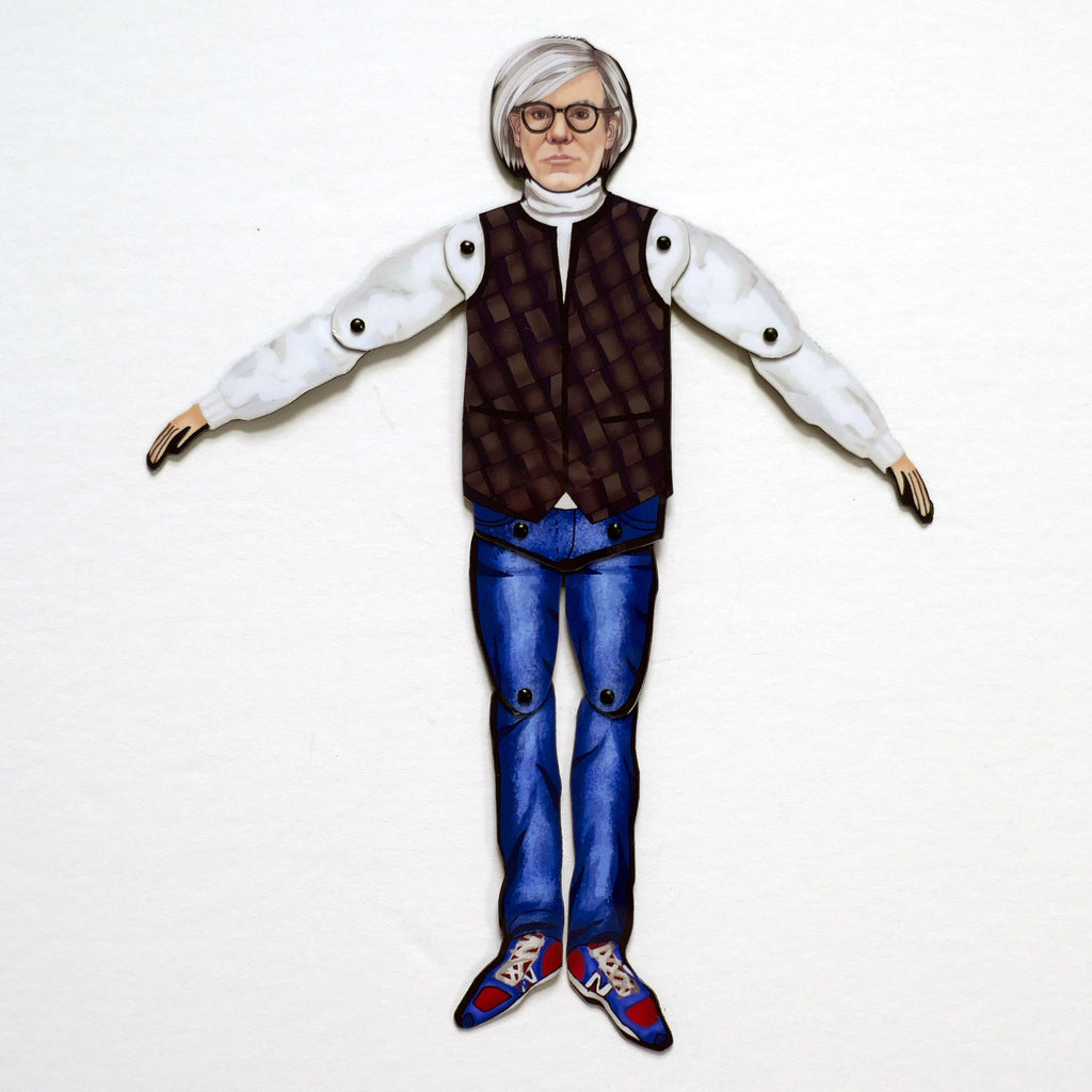 Andy Warhol Magnet Doll | Articulated Paper Idol, Pop Art Decor