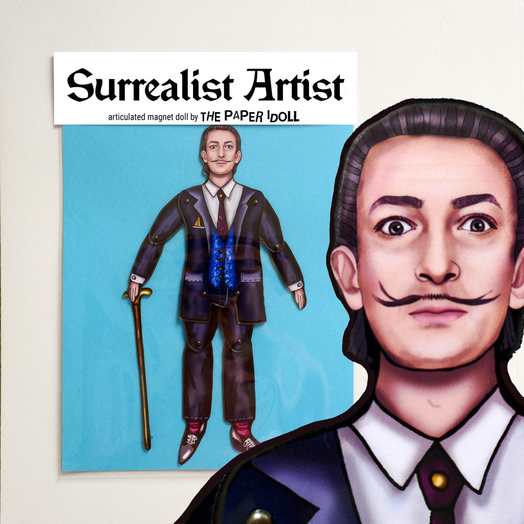 Surrealist Artist Movable Doll + Magnet Set: Interactive Art Doll, Lobster Phone.
