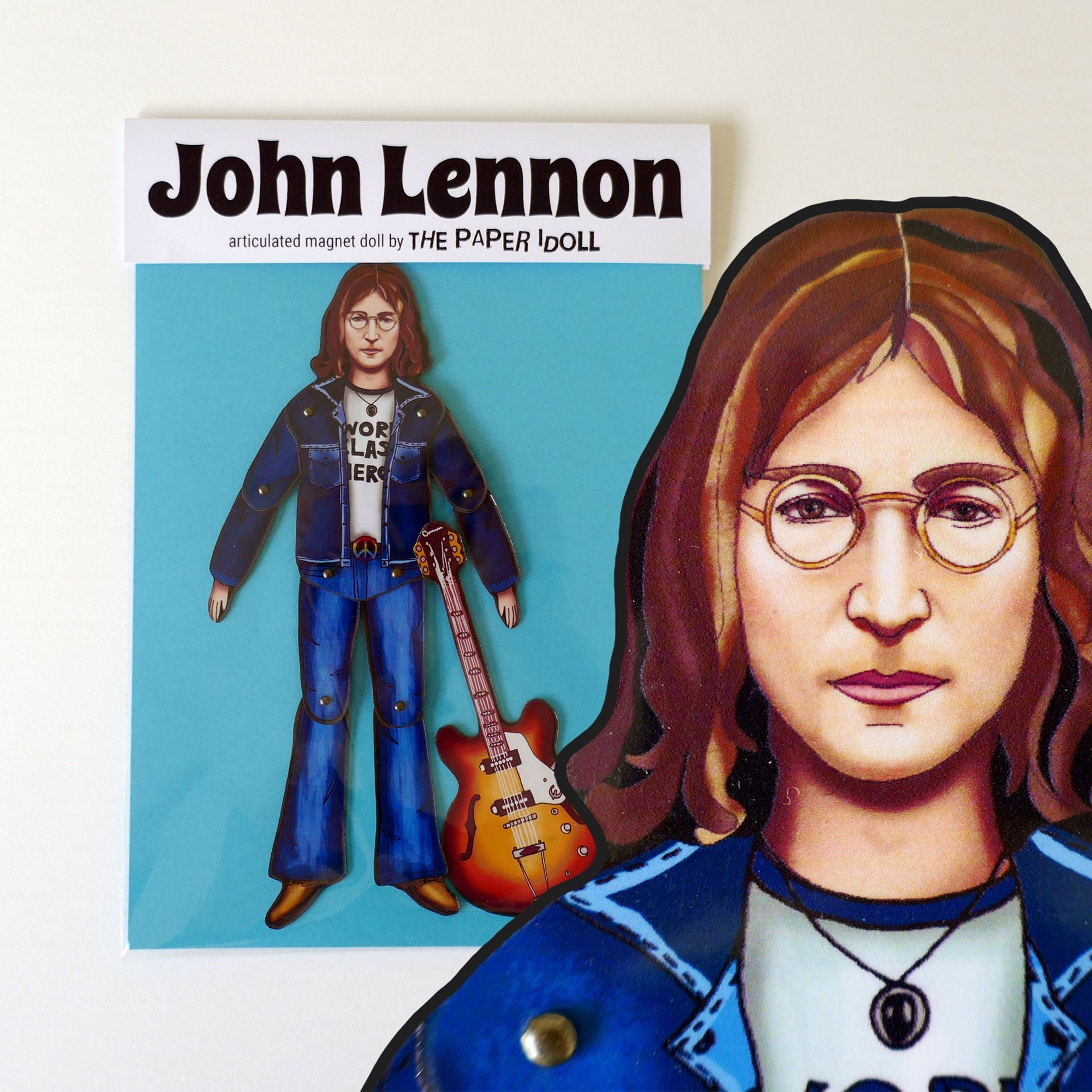 Articulated Musician Magnet Doll: John Lennon-Inspired Fridge Decor