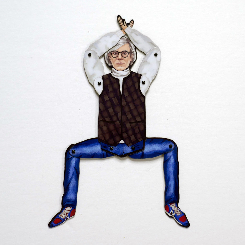 Andy Warhol Magnet Doll | Articulated Paper Idol, Pop Art Decor