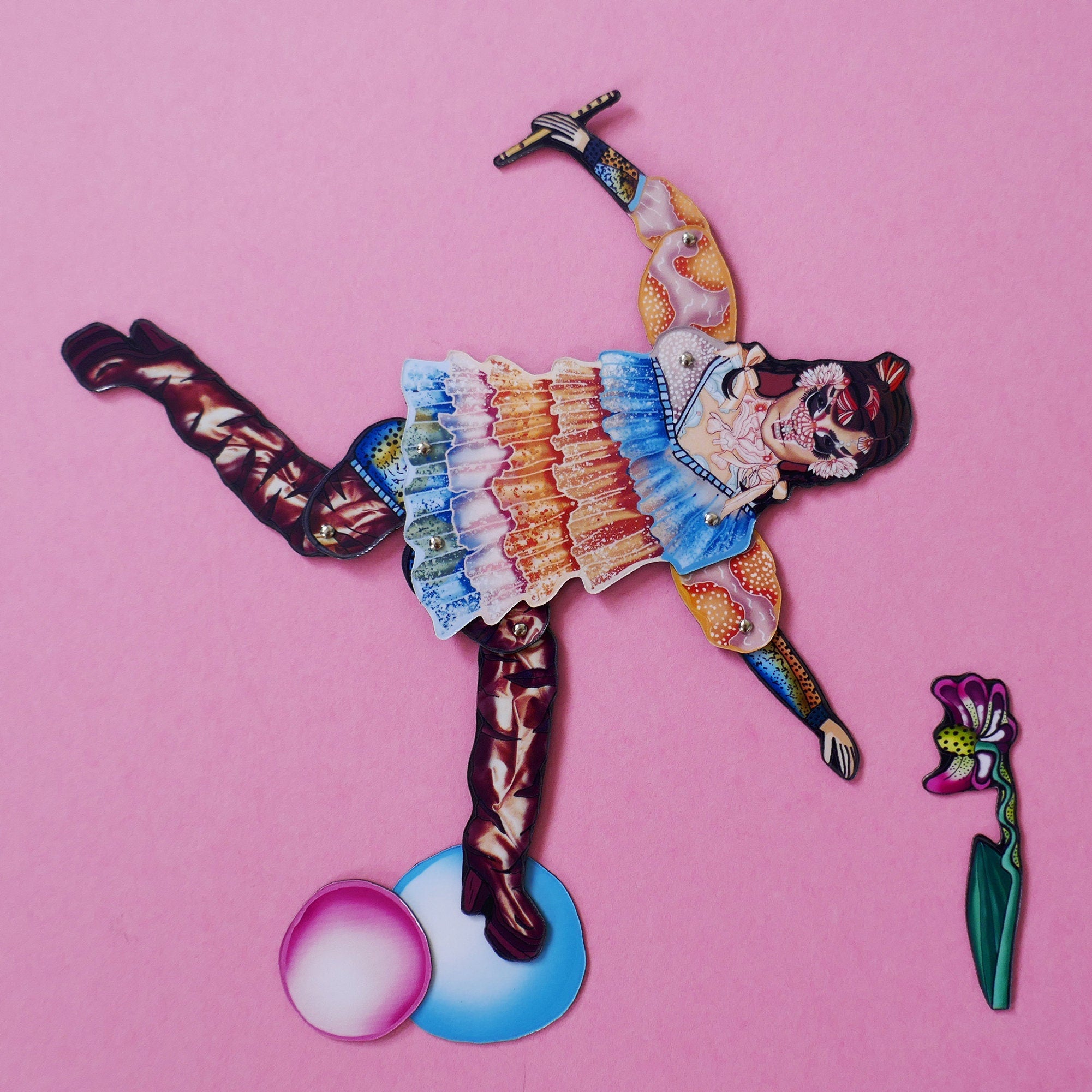 Articulated Magnet Doll | Icelandic Singer Paper Idol, Music Decor
