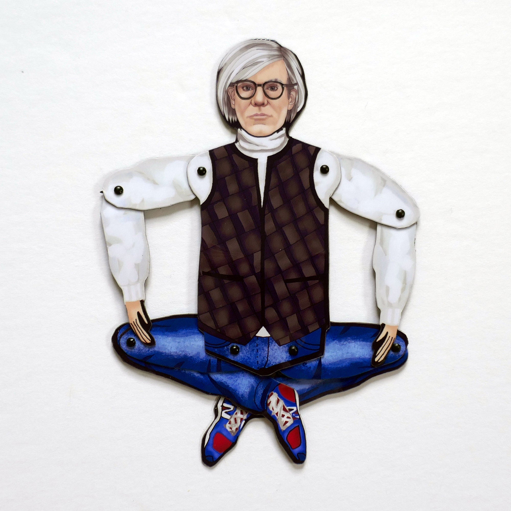 Andy Warhol Magnet Doll | Articulated Paper Idol, Pop Art Decor